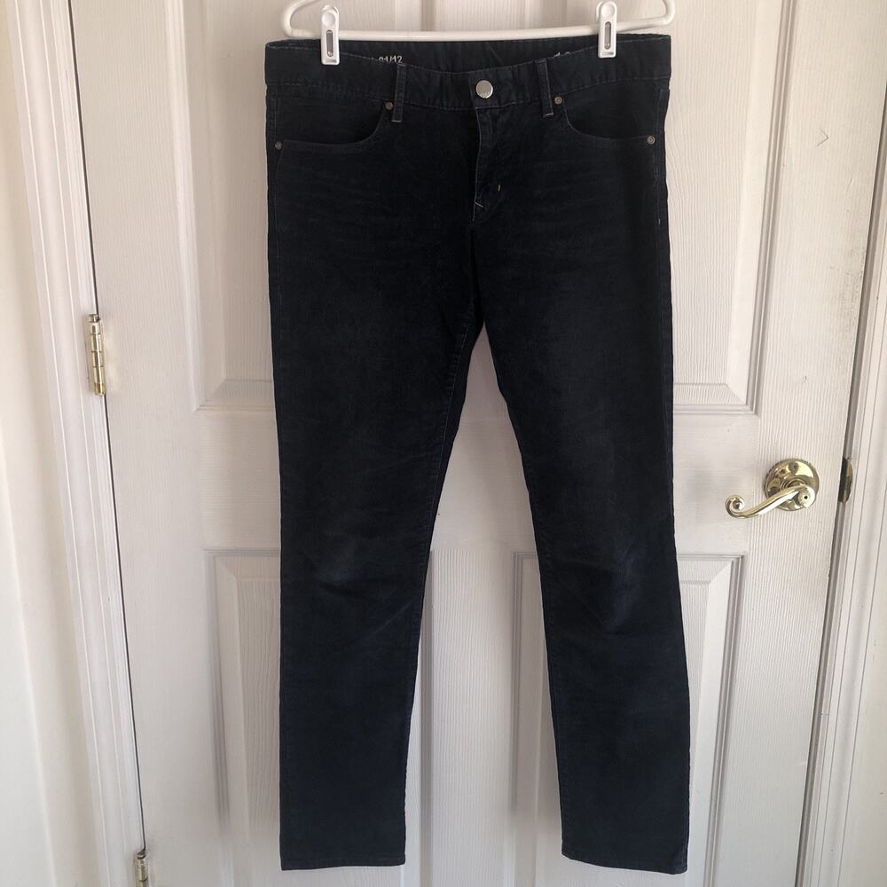 Y2K Gap 1969 Always Skinny stretch corduroy sz 12 Navy Blue indie sleaze goth